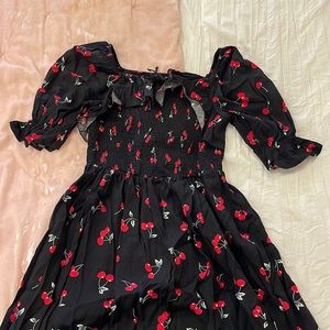 Shein Black Cherry print maxi dress